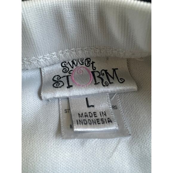 Y2K Sweet Storm Black Maxi Dress With White Draped Cups And Sequins Size L - Picture 4 of 5